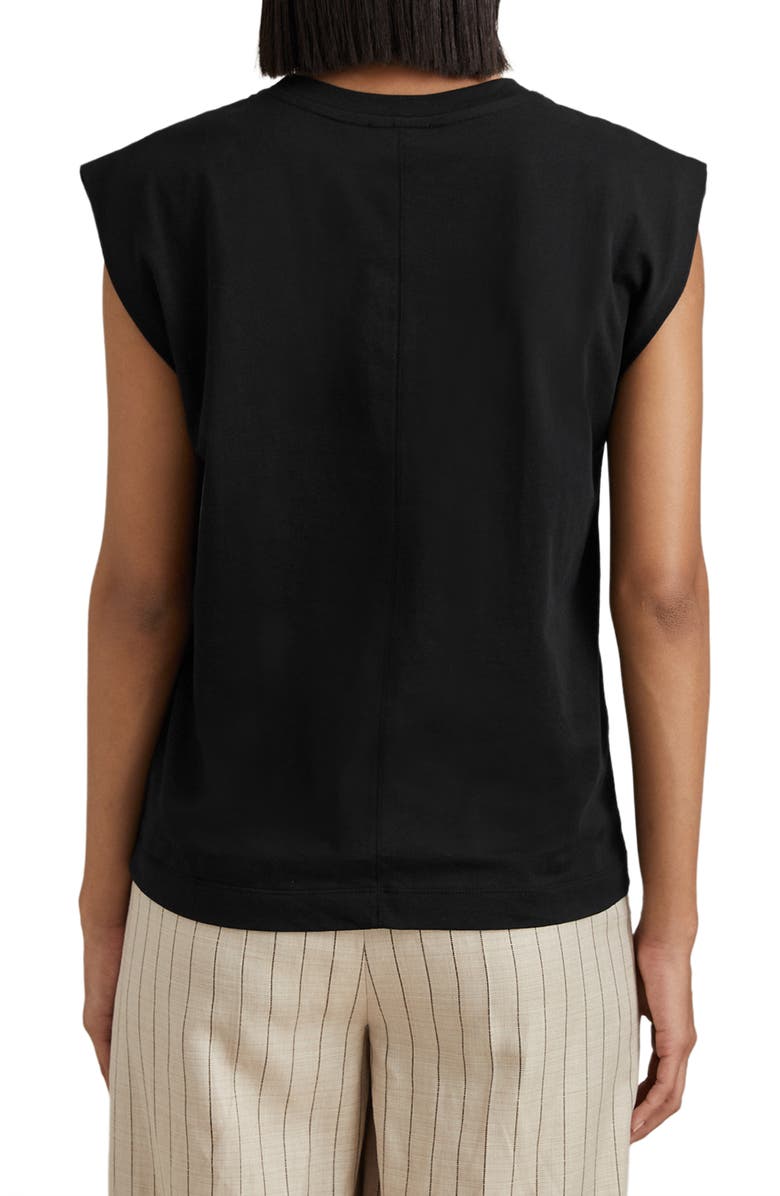Reiss Morgan Cap Sleeve Cotton T-Shirt, Alternate, color, Black