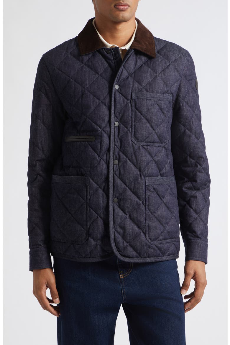 Kryen Quilted Down Jacket, Main, color, BLUE DENIM