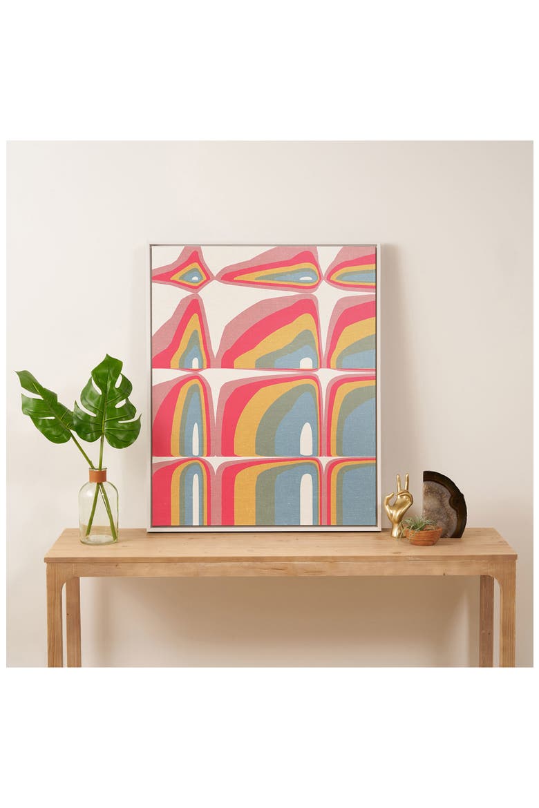 'Whimsical Rainbows' by Emanuela Carratoni Framed Wall Art, Alternate, color, PINK MULTI