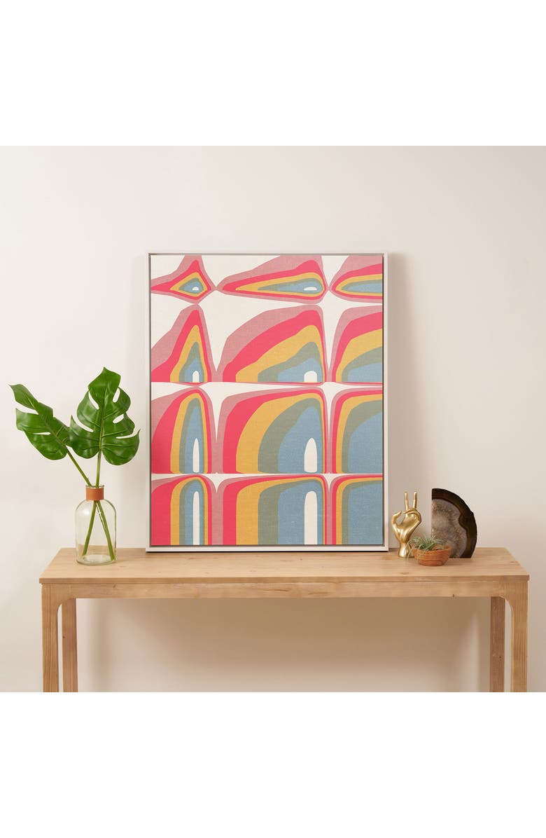 Deny Designs 'Whimsical Rainbows' by Emanuela Carratoni Framed Wall Art, Alternate, color, Pink Multi