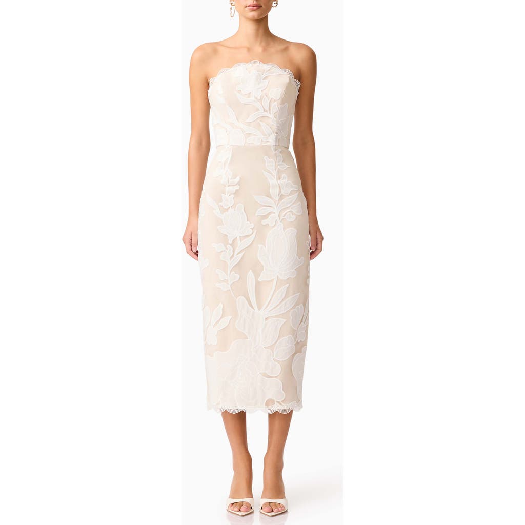 Elliatt Flor Strapless Cocktail Dress In Ivory