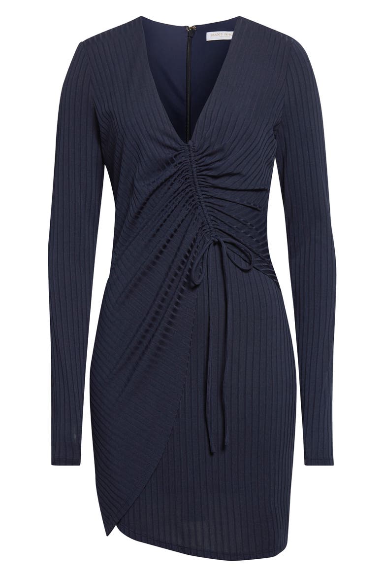 Barry Long Sleeve Ruched Minidress, Alternate, color, NAVY
