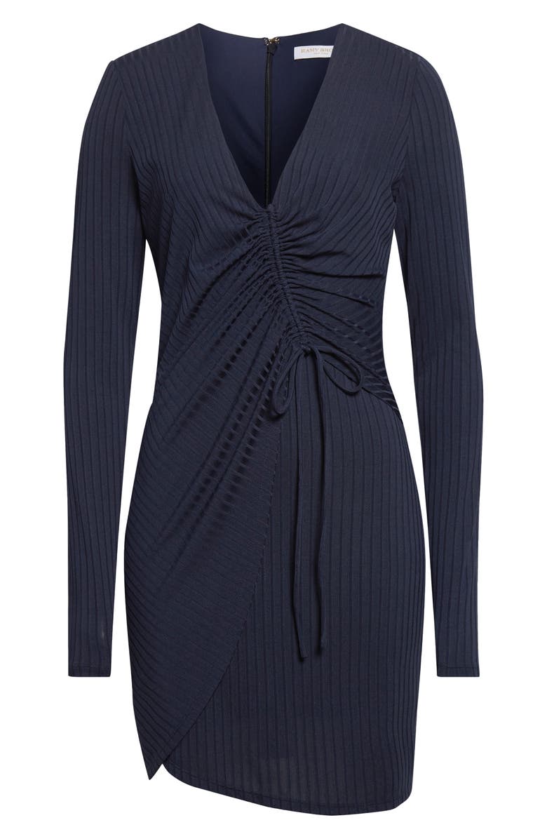 Ramy Brook Barry Long Sleeve Ruched Minidress, Alternate, color, Navy
