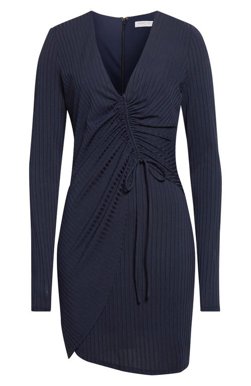 Ramy Brook Barry Long Sleeve Ruched Minidress In Blue