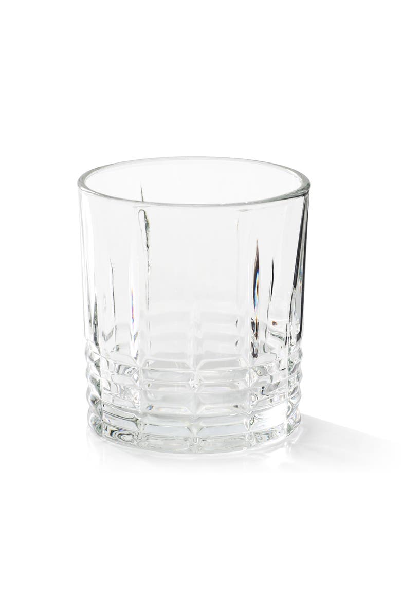 Martha Stewart Everyday Calista 4 Piece 11.5 Ounce Double Old Fashioned Glassware Set, Alternate, color, Clear