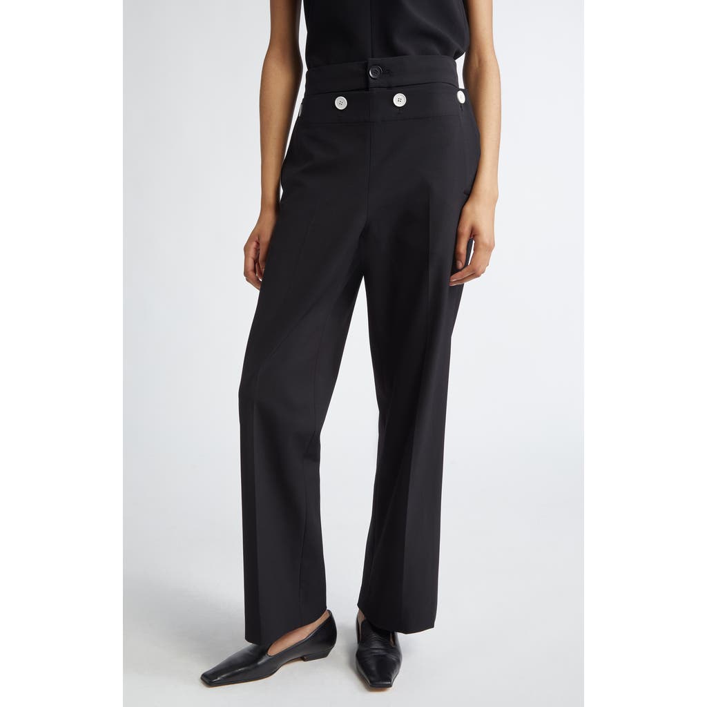 Proenza Schouler Oliver Sailor Wool Gabardine Pants In Black