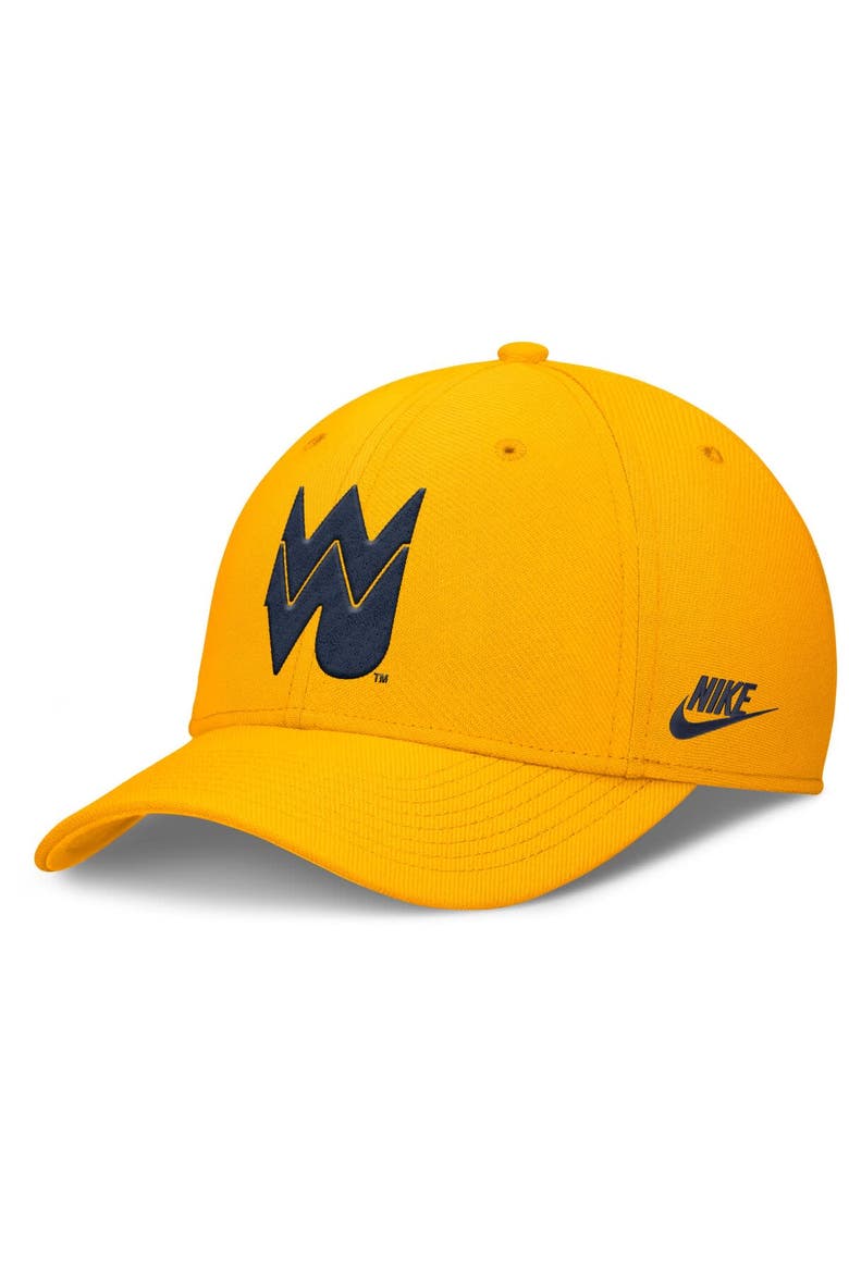 Men's Nike Gold West Virginia Mountaineers Rise Academic Dri-FIT Flex Hat, Main, color, Gold