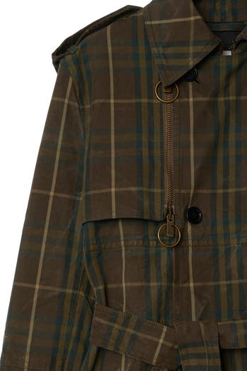 Burberry Long Check Cotton Trench Coat | Nordstrom