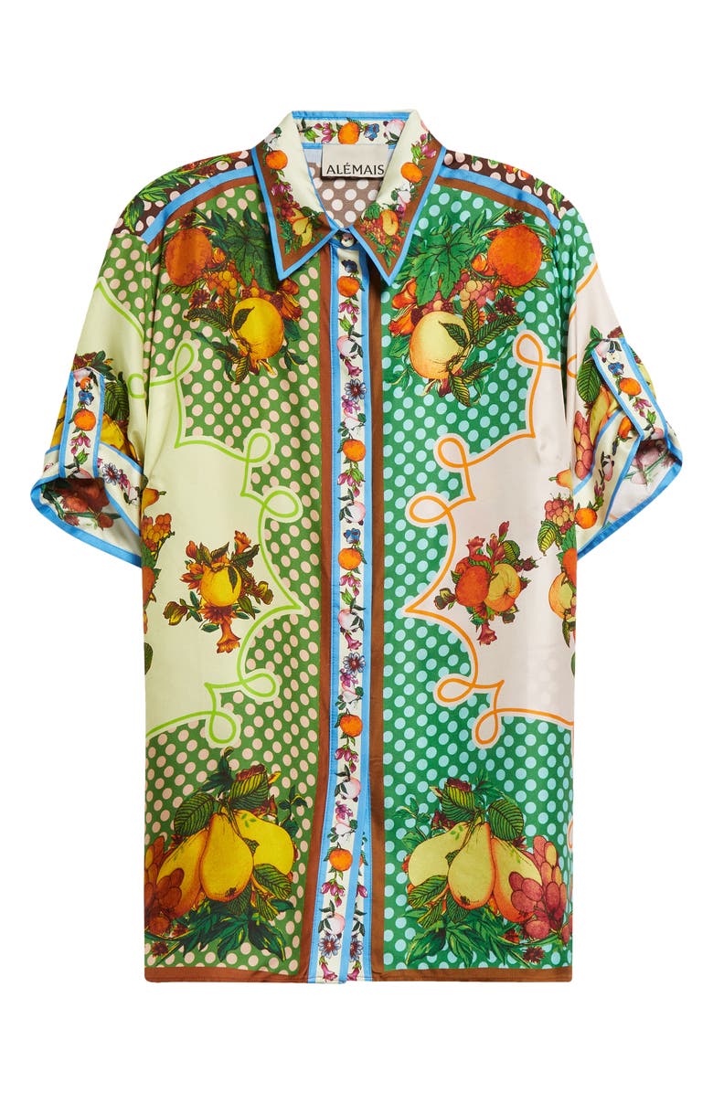ALEMAIS Lemonis Silk Twill Button-Up Shirt, Alternate, color, 