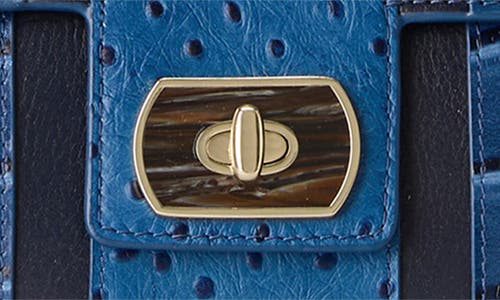 Brahmin Dayan Embossed Leather Shoulder Bag In Blue