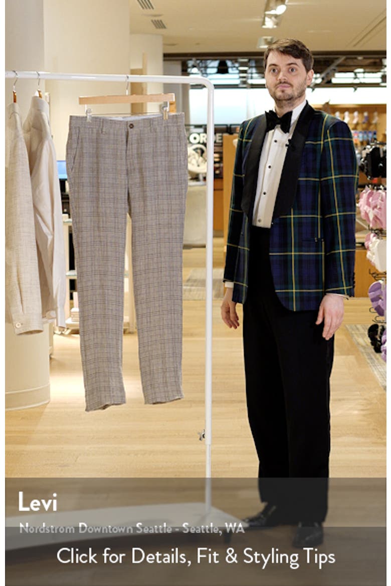 Flat Front Check Linen Dress Pants video
