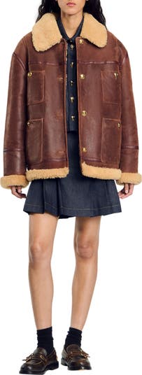 SANDRO Shearling jacket | Nordstrom