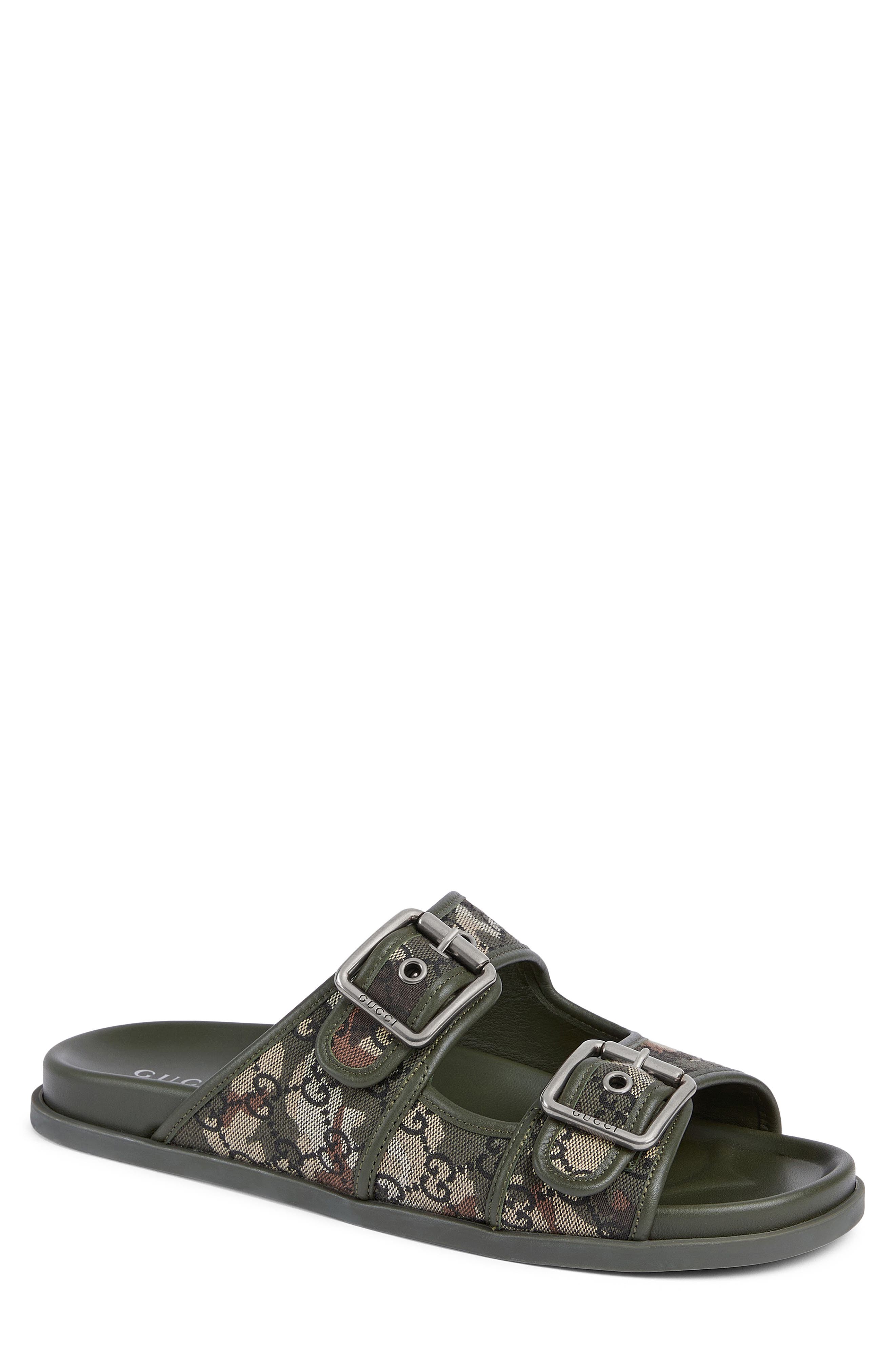 Gucci Rhein Slide Sandal, Main, color, Green Mix Color