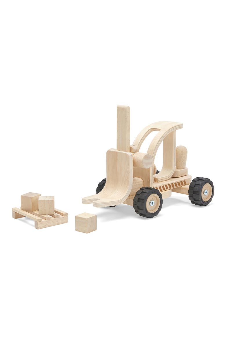 Wooden Forklift Toy, Main, color, NATURAL