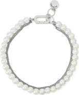 AllSaints Multilayer Faux Pearl & Chain Bracelet