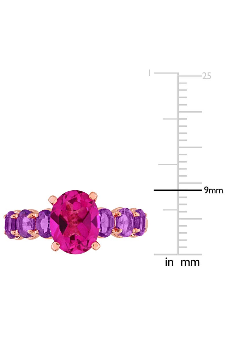 Gemstone Oval Ring Sterling Silver, Alternate, color, Pink Topaz