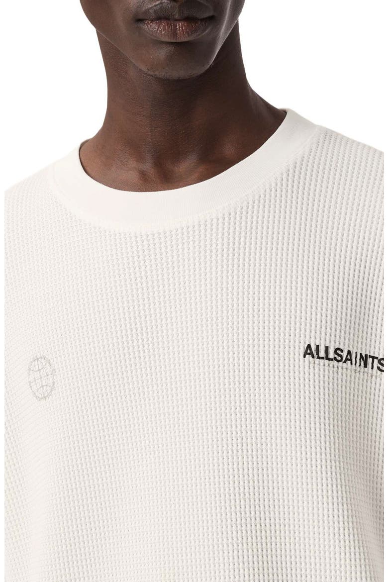 Emblem Logo Waffle Stitch Graphic Sweatshirt, Alternate, color, COTTAGE WHITE