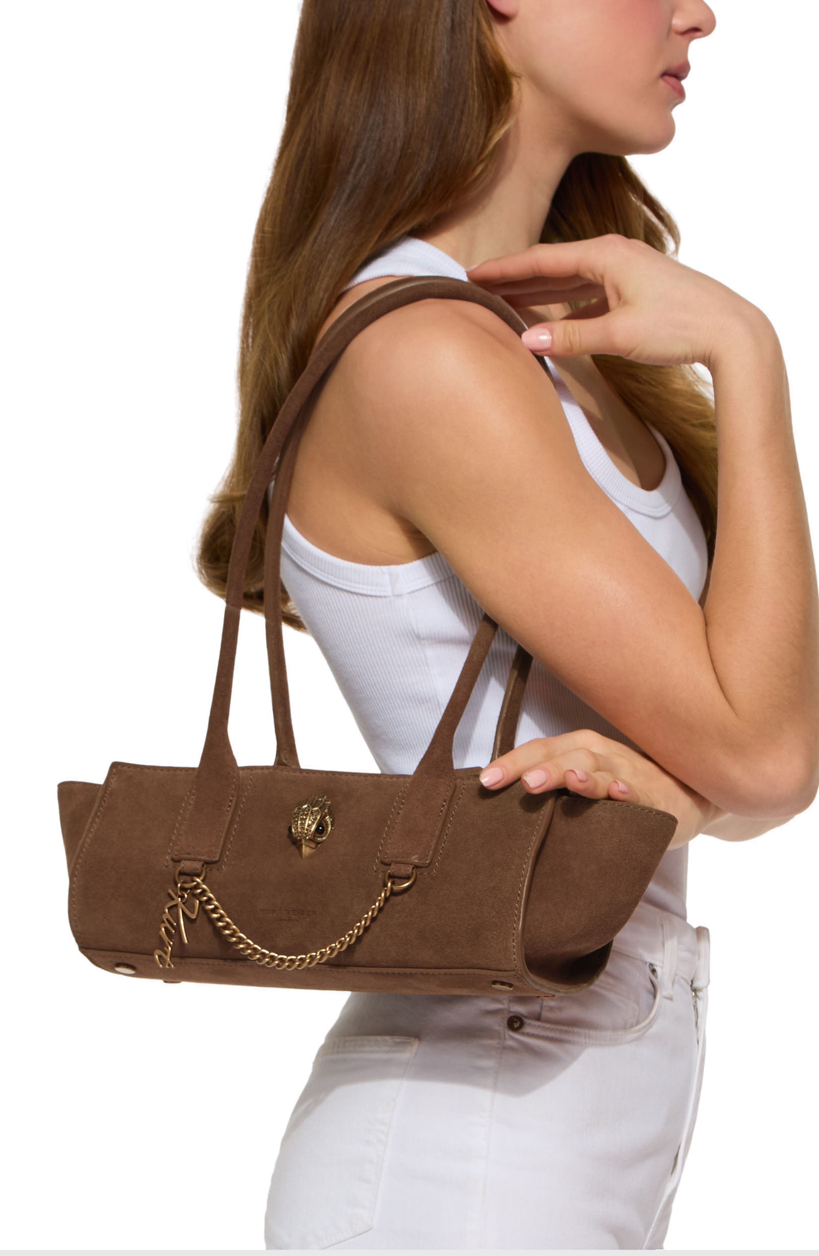 Sloane East/West Shoulder Bag, Alternate, color, BROWN