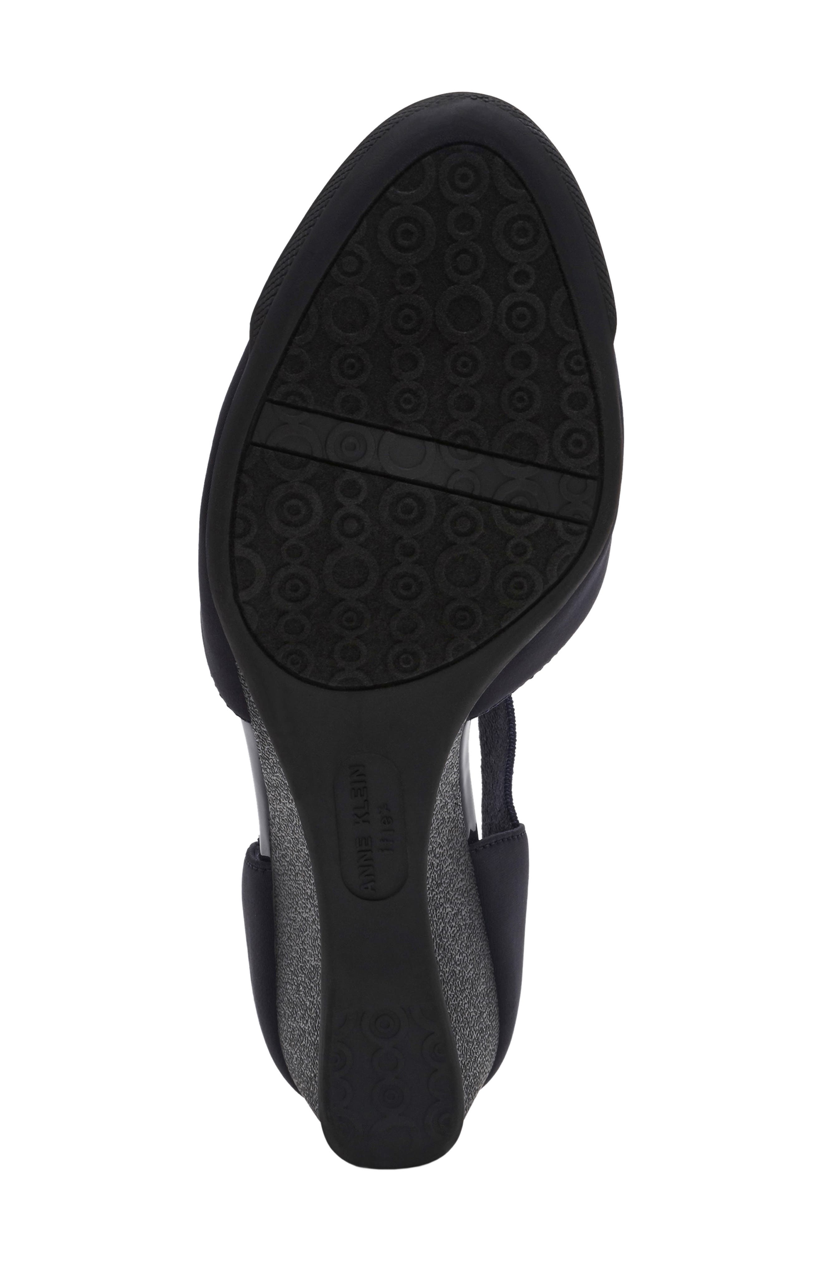 Tiffany Ankle Strap Wedge Pump, Alternate, color, NAVY STRETCH