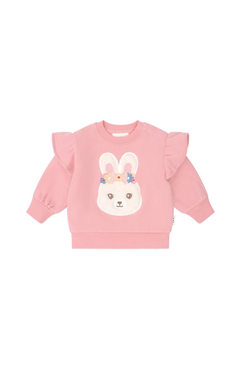 Huxbaby Flower Field Bunny Sweatshirt, Main, color, Dusty Pink