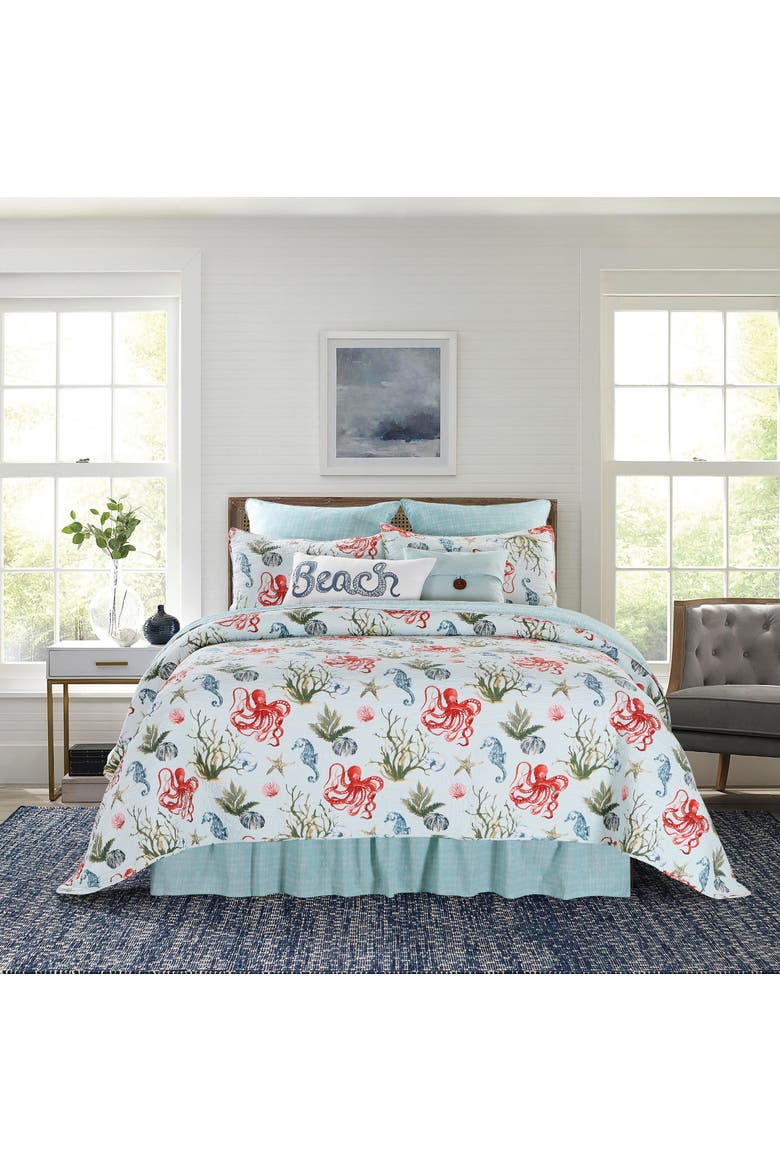 Behari Coastal Beach Cotton Quilt Set  - Reversible and Machine Washable, Alternate, color, Blue