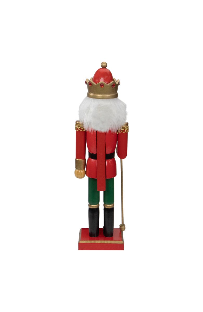 Northlight 14" Red and Gold Wooden Christmas Nutcracker King with Scepter, Alternate, color, 