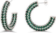 SHYMI Colored Crystal Pavé Hoop Earrings
