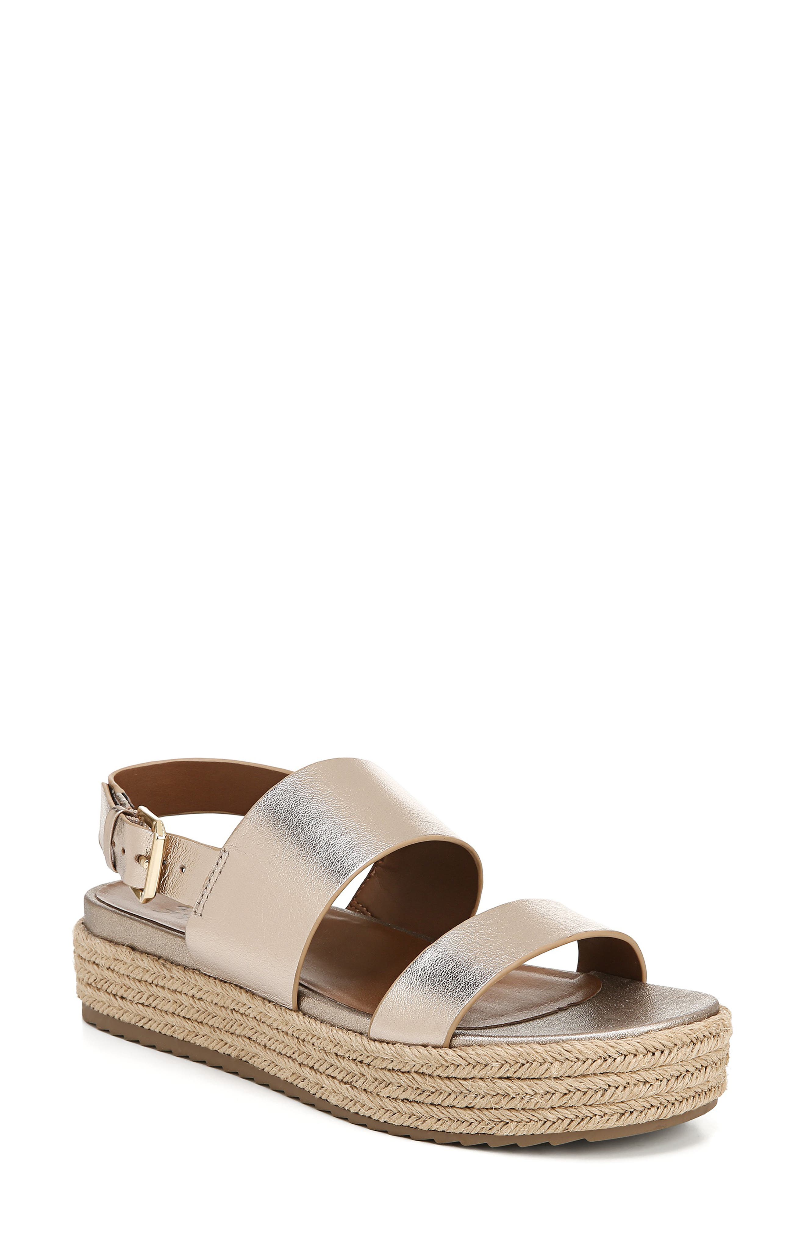 Jaycie Platform Sandal, Main, color, LIGHT BRONZE LEATHER