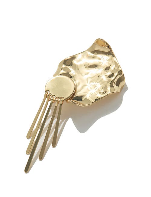 Weworewhat Plate Fringe Earring In Gold