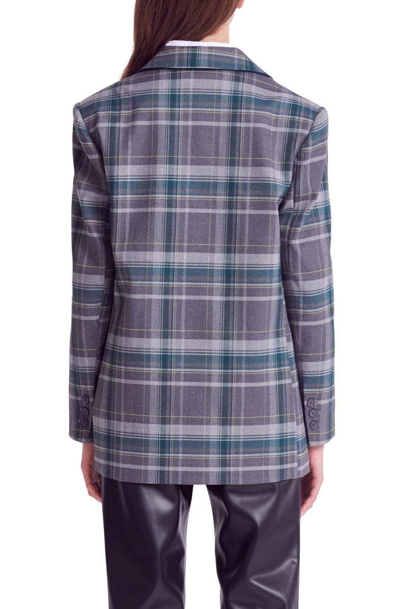 Plaid Two-Button Blazer