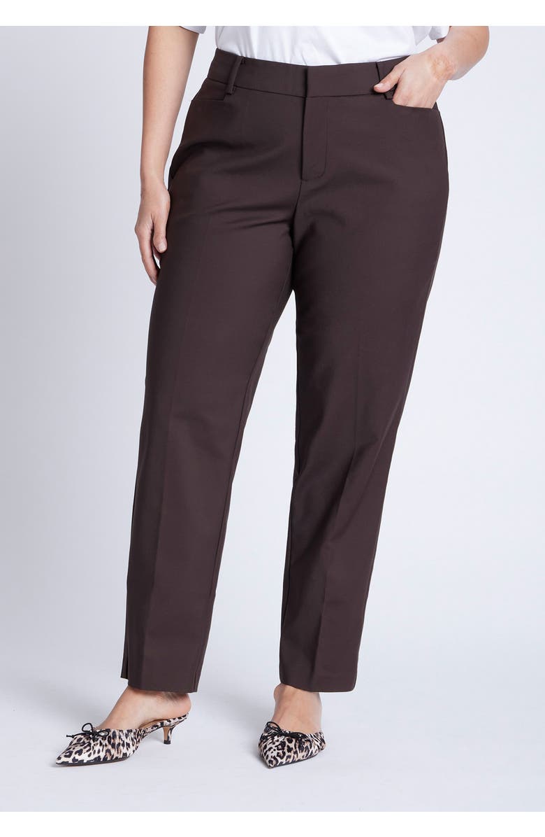 ELOQUII Kady Fit Double-Weave Pant, Alternate, color, Dune
