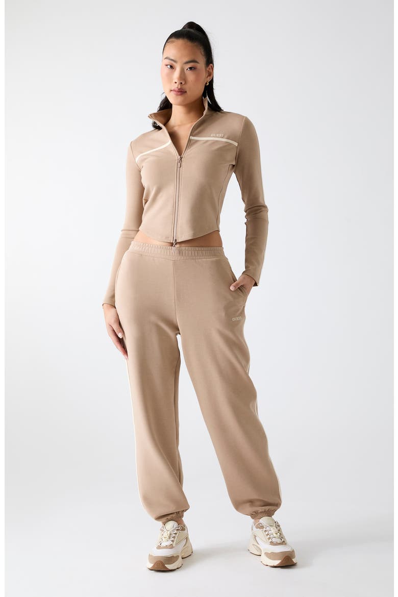 Jasmine Crop Zip Sweatshirt, Alternate, color, NATURAL