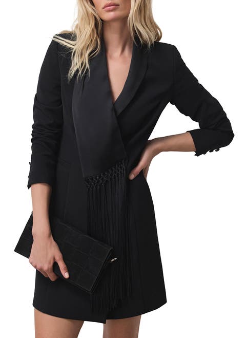 Blazer Fringe Detail Mini Dress