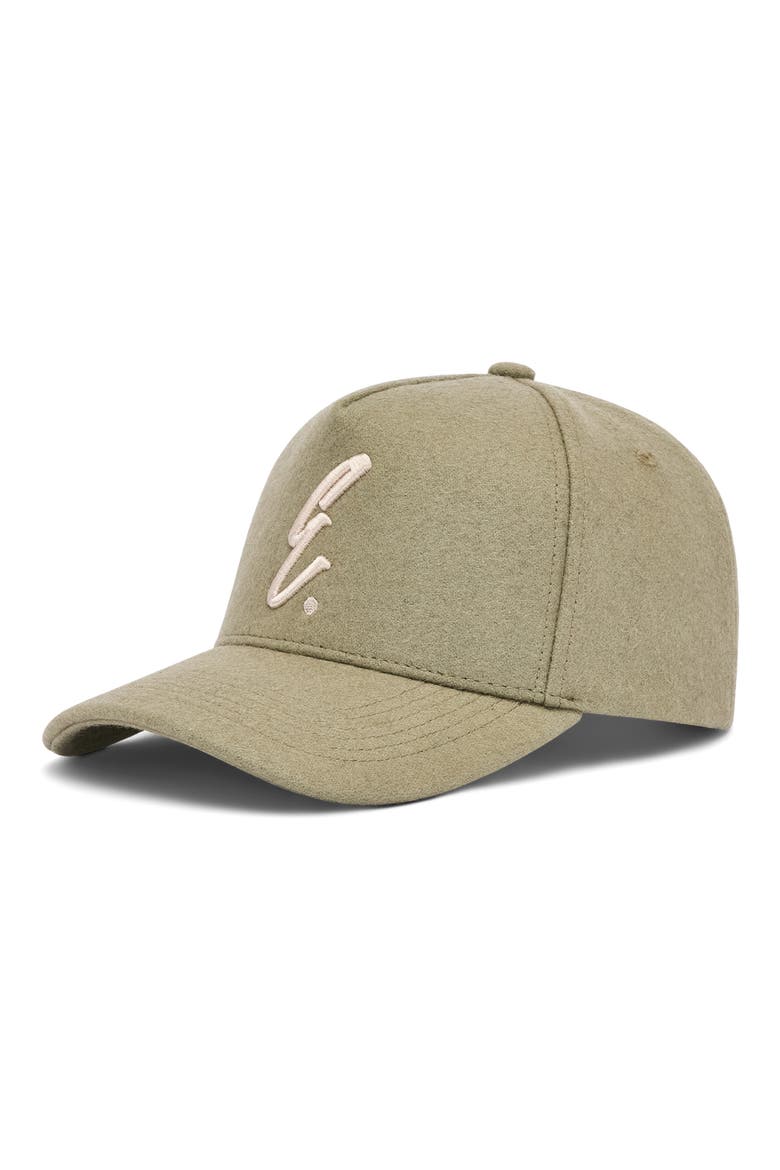 Logo Embroidered Wool Melton Snapback Hat, Main, color, KHAKI