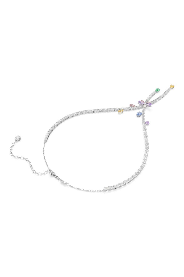 x Ariana Grande Multicolor Crystal Y-Necklace, Alternate, color, SILVER/ MULTI