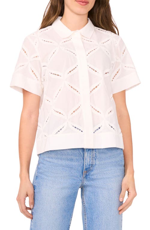 Halogenr Halogen(r) Ladder Stitch Accent Cotton Button-up Shirt