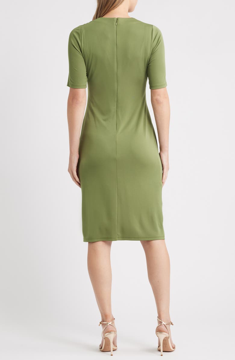 Anne Klein Ruched Body-Con Dress, Alternate, color, Hunter Olive