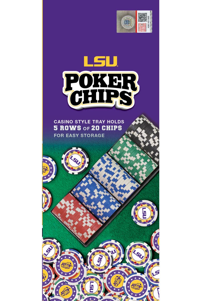 LSU Tigers 100 Piece Poker Chips, Alternate, color, Multicolor