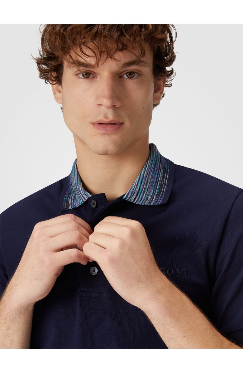 Missoni Cotton Polo Shirt With Slub Collar And Logo Lettering, Alternate, color, 