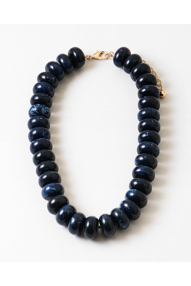 Navy European Summer Necklace, Main, color, Blue