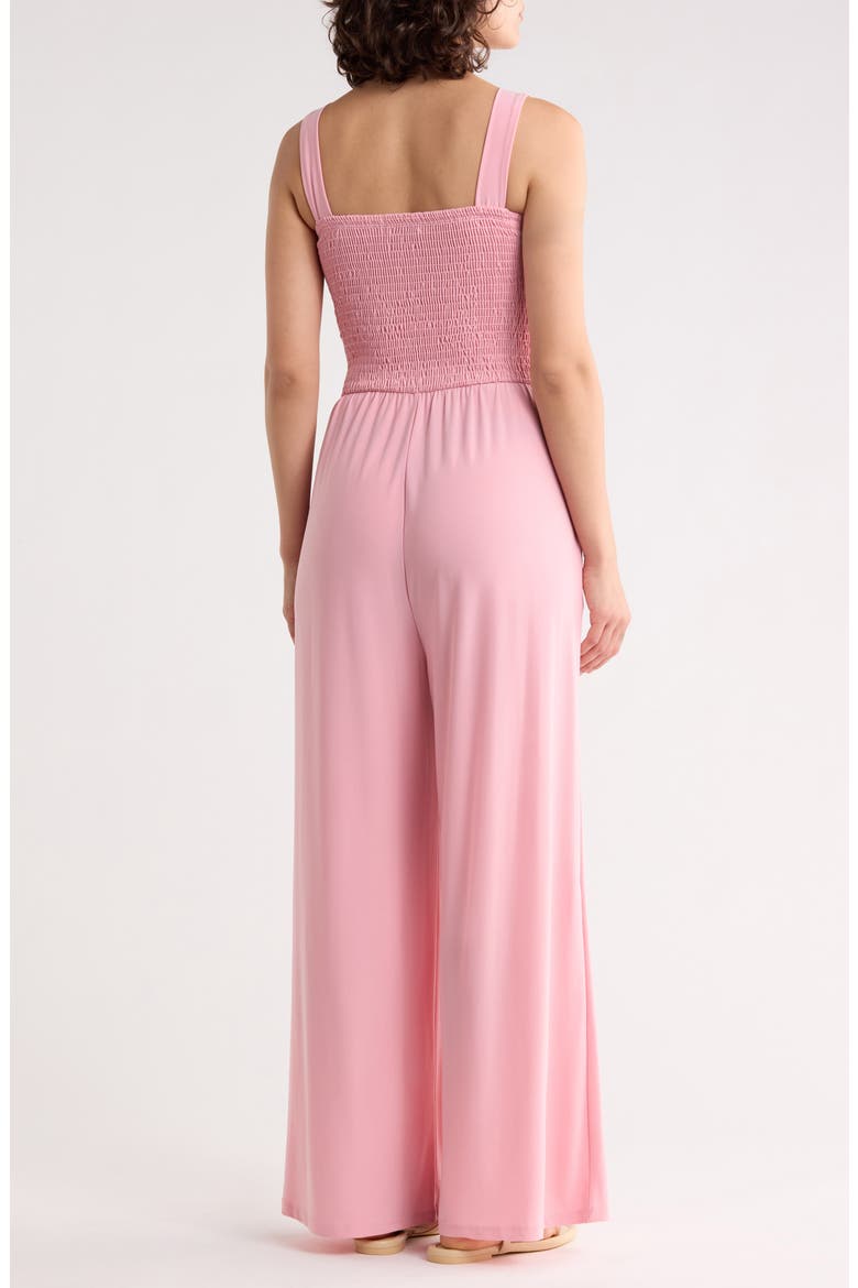 Smocked Knit Sleeveless Jumpsuit, Alternate, color, DUSTY PINK
