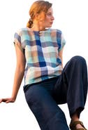 Celtic & Co. Button Detail Short Sleeve Linen Blouse