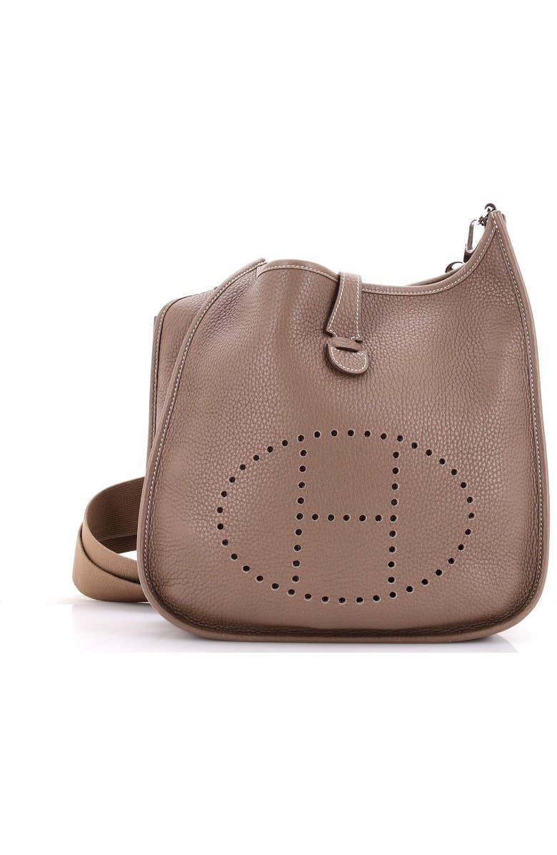 Pre-Owned Hermes Evelyne Bag Gen III Clemence PM, Main, color, Etoupe