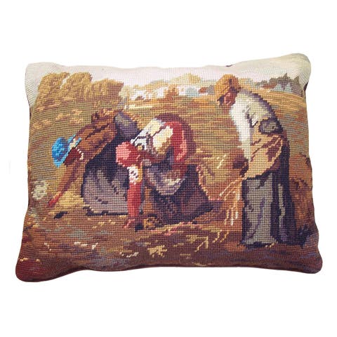 Gleaners Needlepoint Pillow, 12" x 16"