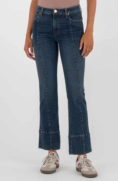 KUT from the Kloth Kelsey Fab Ab Seamed Mid Rise Flare Jeans