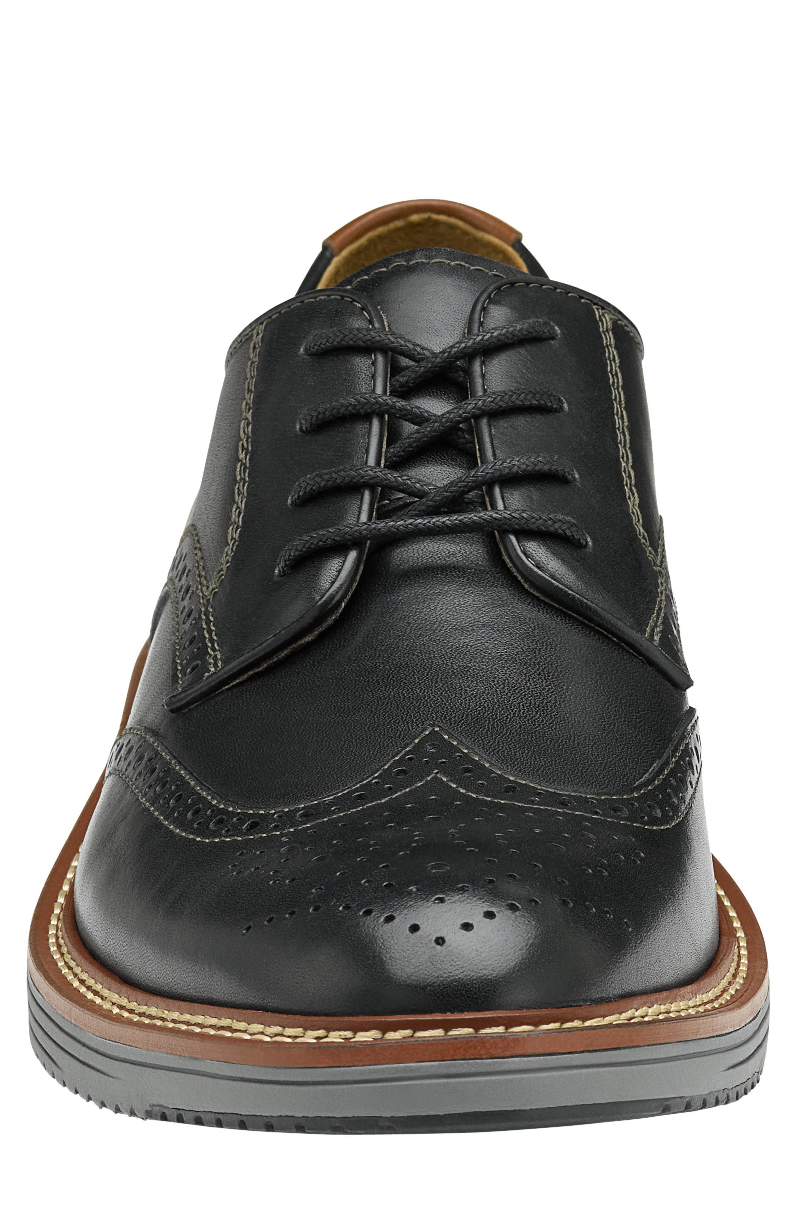 Johnston & Murphy Upton Wingtip Derby, Alternate, color, Black Full Grain