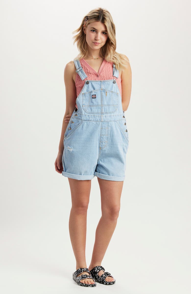 UNIONBAY Mario Denim Shortalls, Alternate, color, Big Sur Bl