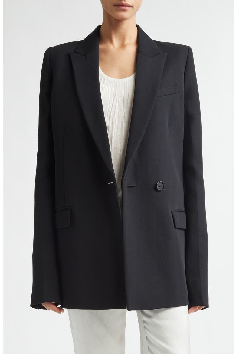 Slim Tailored Double Breasted Blazer, Main, color, BLACK