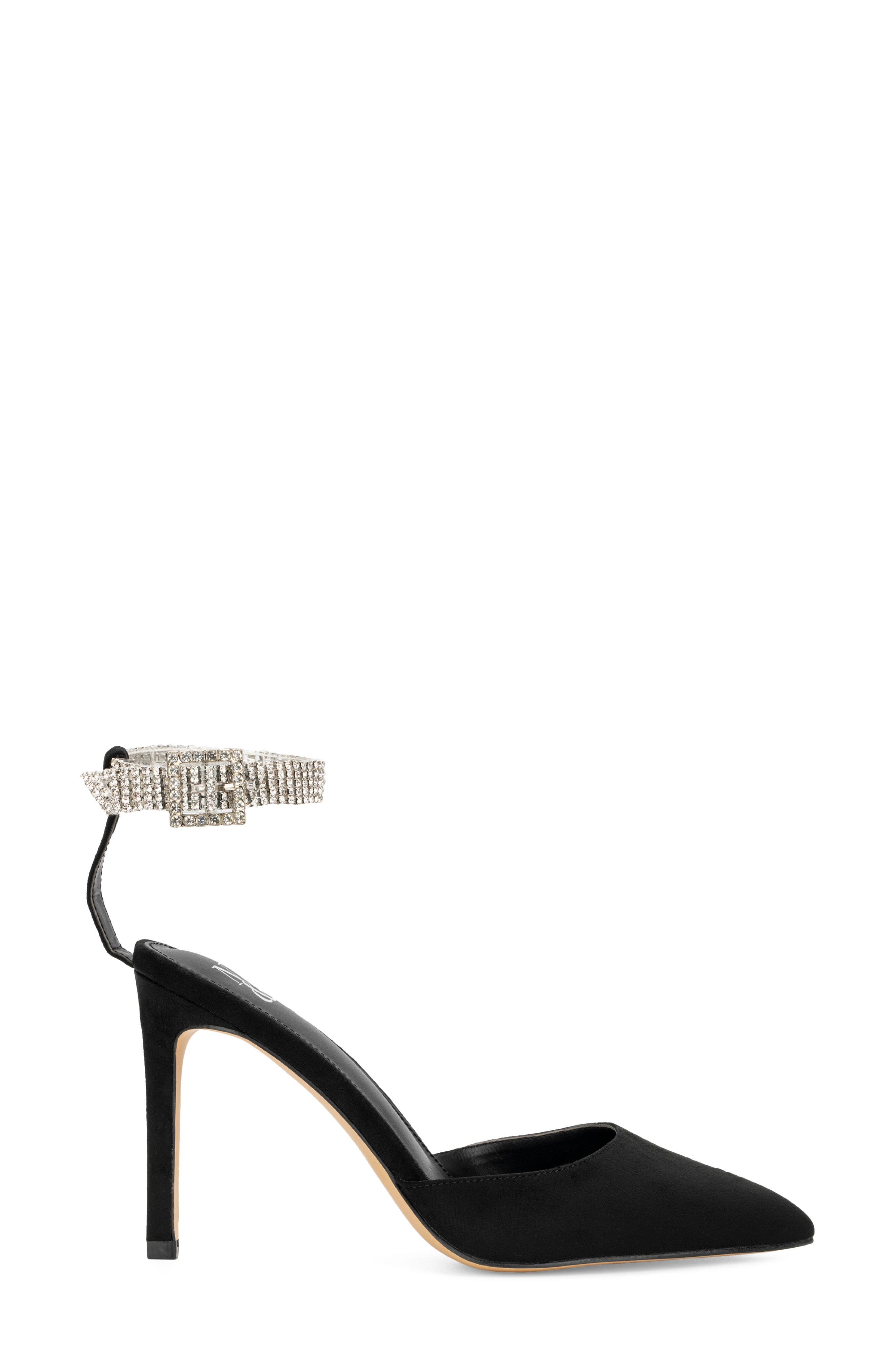 NEW YORK AND COMPANY Mallory Embellished Ankle Strap Pump, Alternate, color, Black