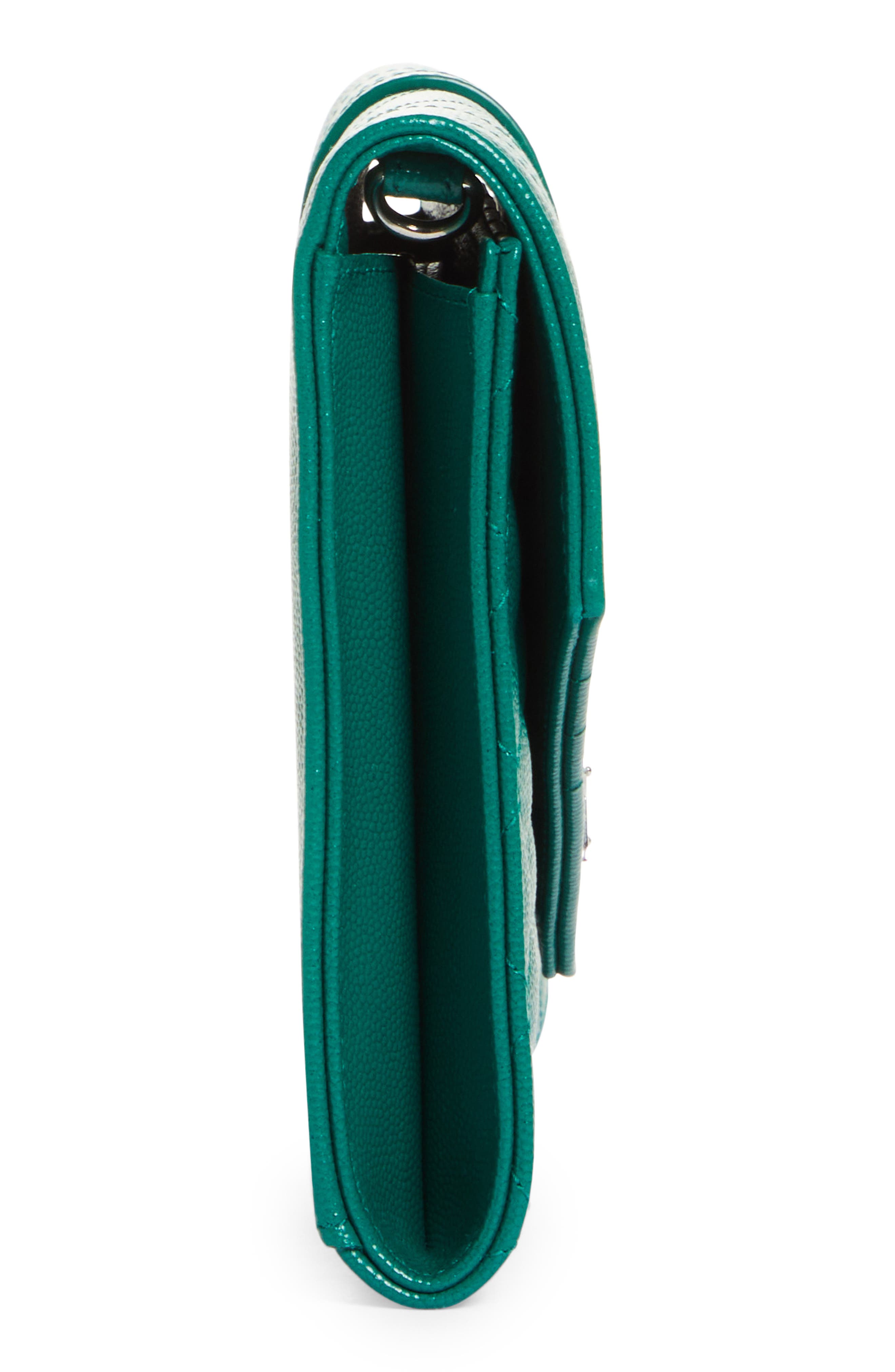 Saint Laurent Matelassé Leather Wristlet, Alternate, color, 